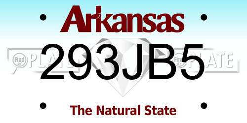 293JB5 Arkansas License Plate