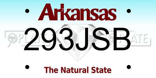 293JSB Arkansas License Plate