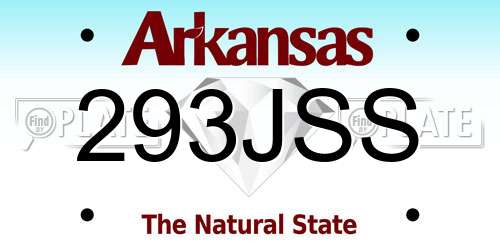 293JSS Arkansas License Plate