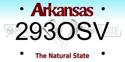 293OSV Arkansas License Plate