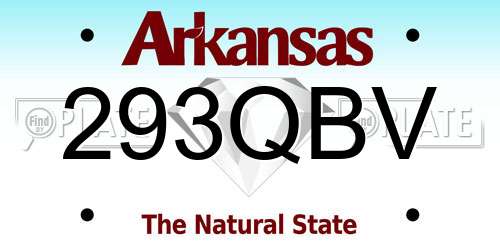 293QBV Arkansas License Plate