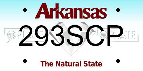 293SCP Arkansas License Plate