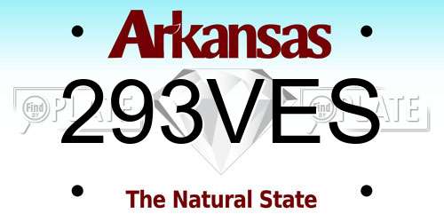 293VES Arkansas License Plate