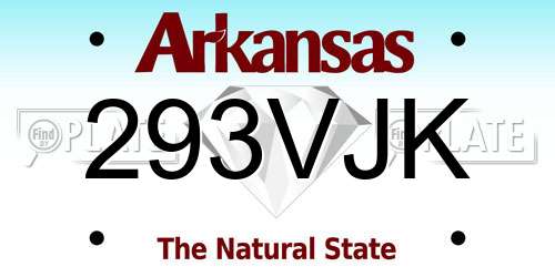293VJK Arkansas License Plate