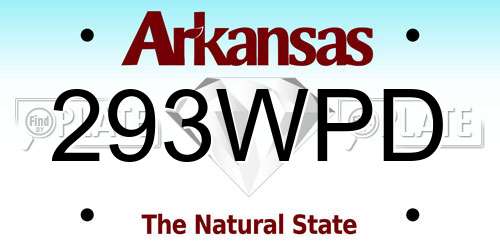 293WPD Arkansas License Plate