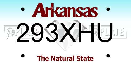 293XHU Arkansas License Plate