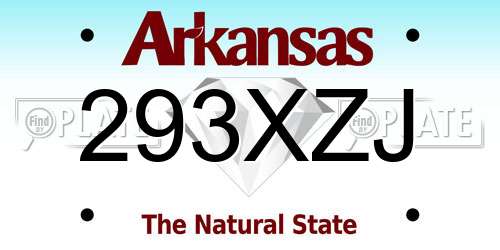 293XZJ Arkansas License Plate
