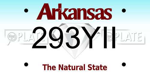 293YII Arkansas License Plate