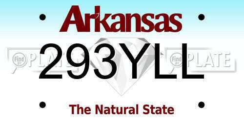 293YLL Arkansas License Plate