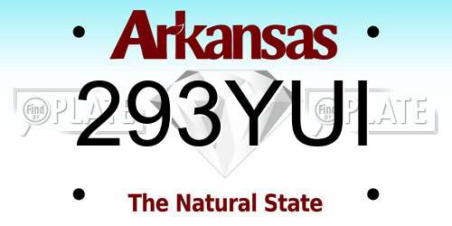 293YUI Arkansas License Plate