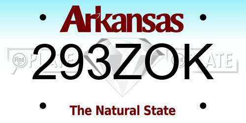 293ZOK Arkansas License Plate