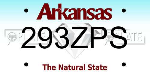 293ZPS Arkansas License Plate