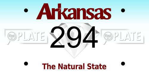 294 Arkansas License Plate