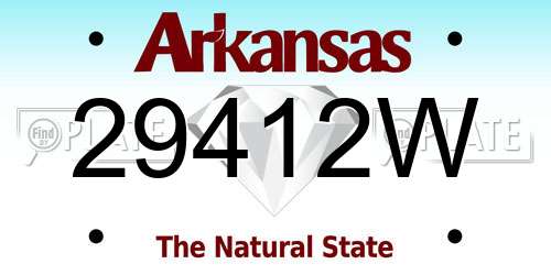 29412W Arkansas License Plate