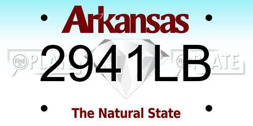 2941LB Arkansas License Plate