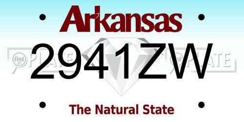 2941ZW Arkansas License Plate