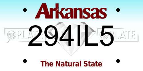 294IL5 Arkansas License Plate