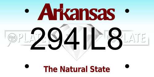 294IL8 Arkansas License Plate