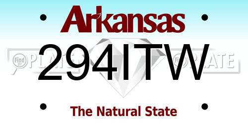 294ITW Arkansas License Plate