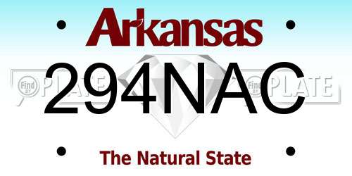 294NAC Arkansas License Plate