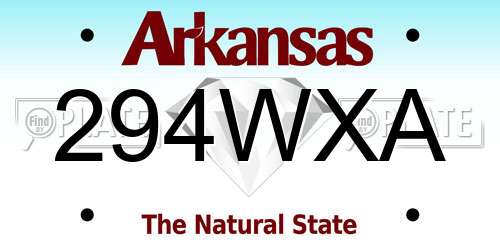 294WXA Arkansas License Plate
