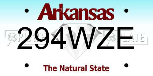 294WZE Arkansas License Plate