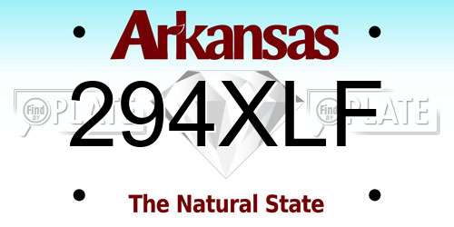 294XLF Arkansas License Plate