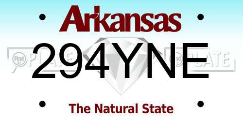 294YNE Arkansas License Plate
