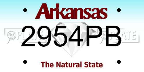 2954PB Arkansas License Plate