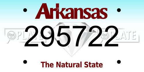 295722 Arkansas License Plate