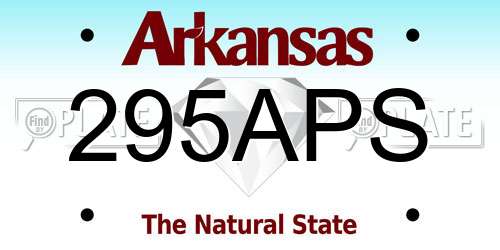 295APS Arkansas License Plate