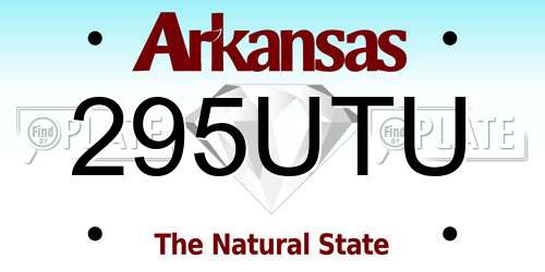295UTU Arkansas License Plate