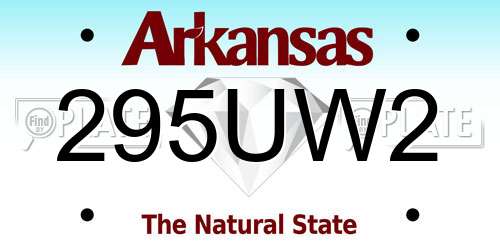 295UW2 Arkansas License Plate