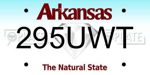 295UWT Arkansas License Plate