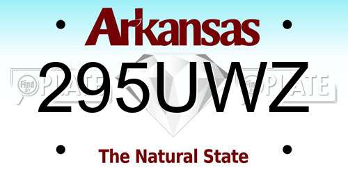 295UWZ Arkansas License Plate