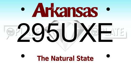 295UXE Arkansas License Plate