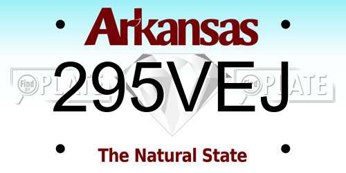 295VEJ Arkansas License Plate