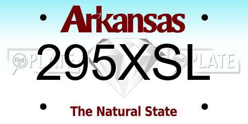 295XSL Arkansas License Plate