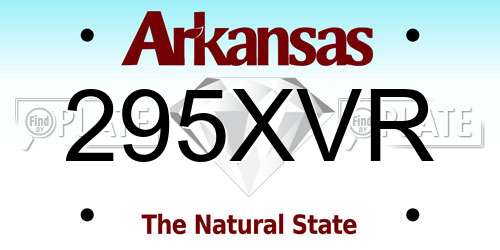 295XVR Arkansas License Plate