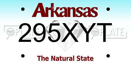 295XYT Arkansas License Plate