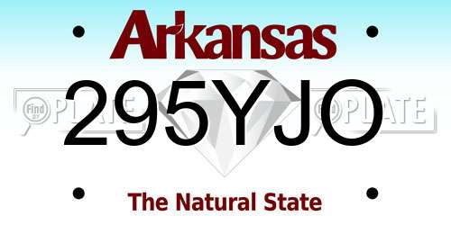 295YJO Arkansas License Plate