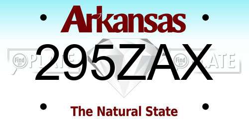 295ZAX Arkansas License Plate