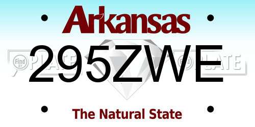 295ZWE Arkansas License Plate