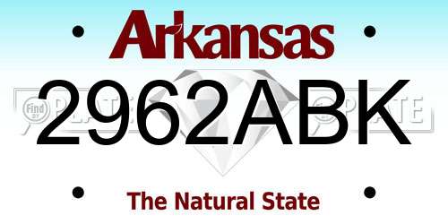 2962ABK Arkansas License Plate