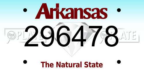 296478 Arkansas License Plate