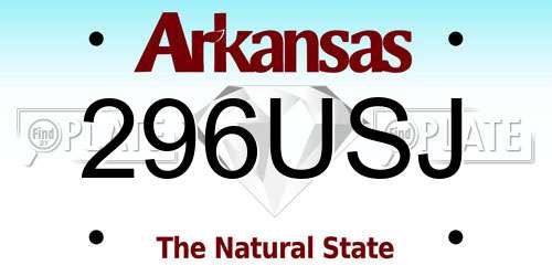 296USJ Arkansas License Plate