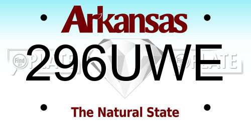 296UWE Arkansas License Plate