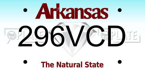 296VCD Arkansas License Plate