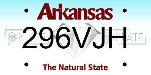 296VJH Arkansas License Plate
