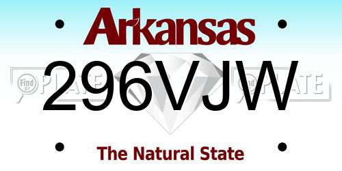 296VJW Arkansas License Plate